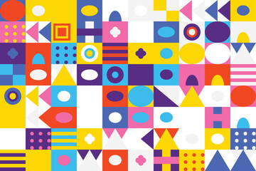 Geometric Pattern Colorful Abstract Shapes Background Fun Design