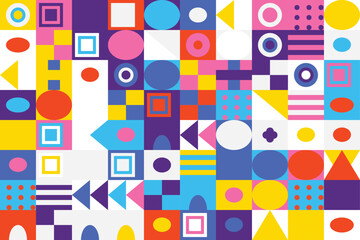 Colorful Abstract Geometric Shapes Pattern for Creative Design Projects
