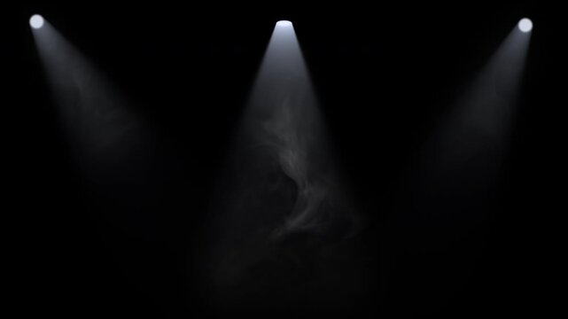 Concert Spotlights Sweeping Through Smoke &ndash; Atmospheric Light Rays, 4K Alpha Channel