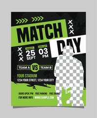 Black and Green match day poster or flyer social media template