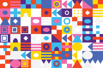 Geometric Pattern Design Featuring Colorful Shapes and Abstract Art