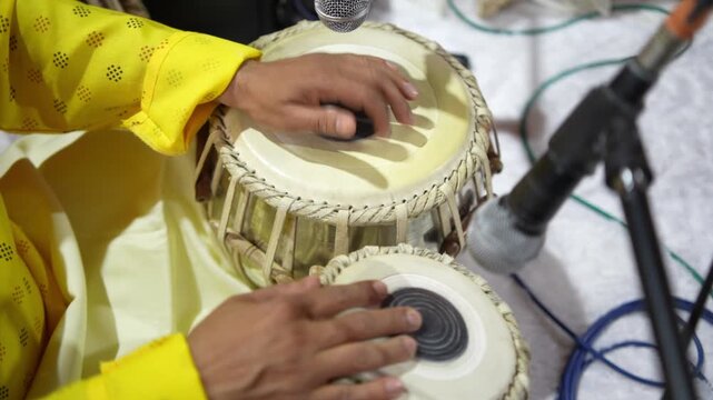Tabla Playing | Indian Classical Music Performance, Hand Drums Rhythm, Traditional Percussion Art, Cultural Instrument & Live Music Skill