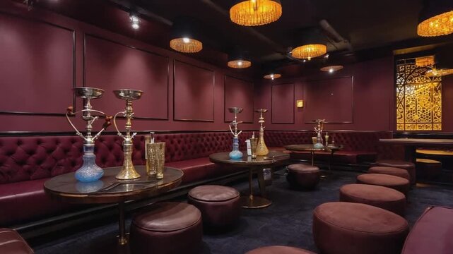 Shisha bar with many shishas.