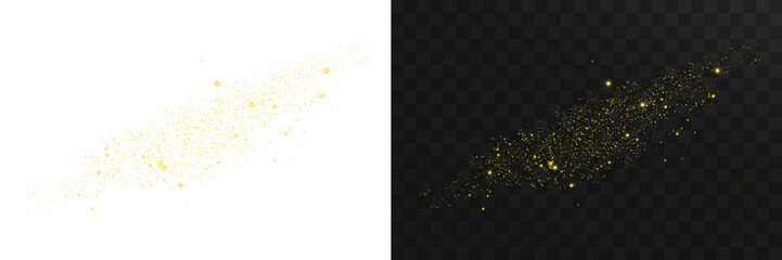 Golden dust light bokeh with shimmering warm particles, glitter highlights, and glowing Christmas sparkle overlay perfect for festive cards, luxury banners, and transparent holiday designs
