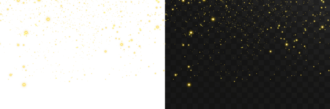 Gold sparkling dust texture featuring luminous bokeh circles, warm festive glow, and glitter particle effects perfect for Christmas overlay designs, luxury seasonal graphics, and transparent illustrat - Powered by Adobe