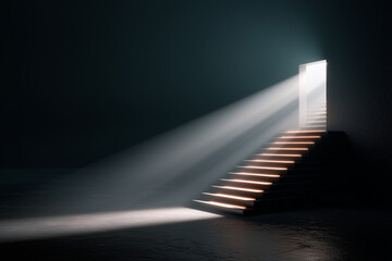  Conceptual staircase to glowing 2026 representing growth, ascension, and future success.

