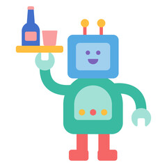 서빙 로봇 일러스트