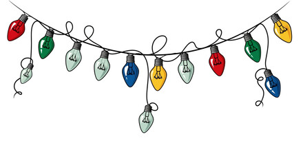 Festive String of Lights A Colorful Illustration for Holiday Decorations and Celebrations