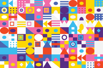 Colorful Geometric Abstraction A Vibrant Composition of Shapes and Forms
