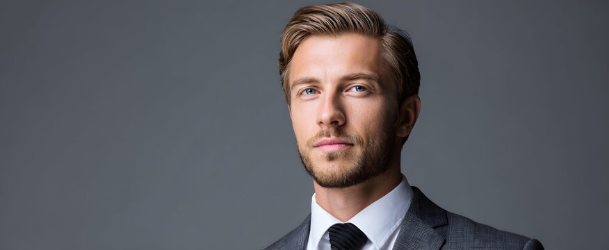 The confident executive smiling for a professional business portrait photo session