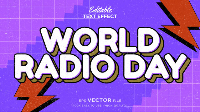Editable Text Effect - World Radio Day