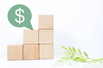 ドル建て積立と成長イメージのビジネス概念。