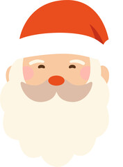Simple Flat Style Santa Claus Face Avatar For Christmas Celebration