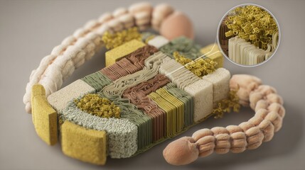 Detailed Illustration of Cellular Structure Showcasing Intricate Components of Biological Systems and Their Organization in a High-Resolution Format