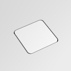 White keyboard key. Copy space. Button. Blank. Pressed. 3d illustration.