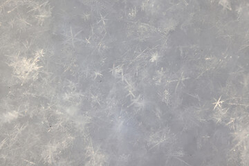 Winter white snow background, abstract blurred snowfall surface