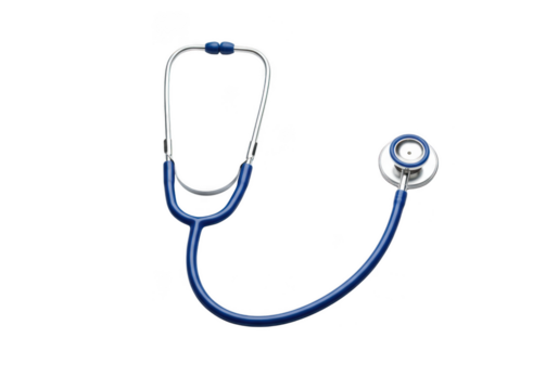 Blue stethoscope isolated on transparent background - Powered by Adobe