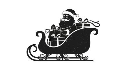 Santa Claus Delivering Gifts in His Sleigh on Christmas Eve A Festive Illustration
