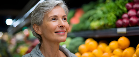 The nutritionist advises on smart healthy grocery selections in the supermarket.