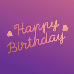 Happy Birthday Typography Design, Modern Lettering Greeting Card, Birthday Wishes Text Art