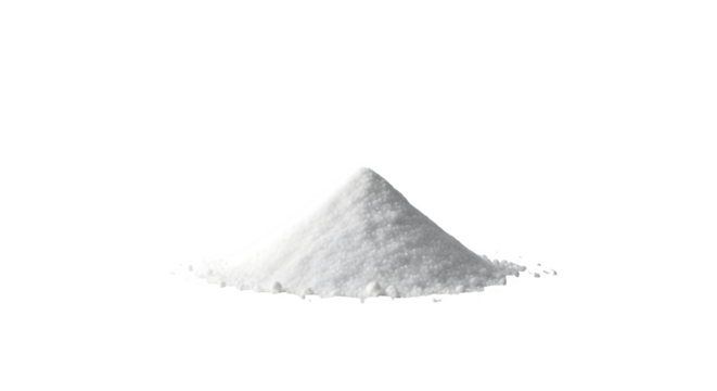 Pile of white powder, isolated on transparent background