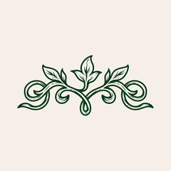 classic vintage natural tree branch green logo isolated drawing line art style design illustration