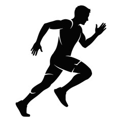 Classic Running Man Silhouette Icon for Sport and Fitness Logo