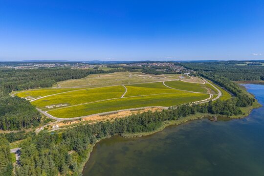 Ausblick auf das Oberpf&auml;lzer Seenland rund um den Steinberger See s&uuml;d&ouml;stlich von Schwandorf