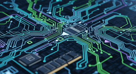 Circuit board technology background abstract digital connection