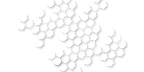 abstract geometric honeycomb mosaic white background, hexagons abstract surface 3D rendered for technology design, modern abstract white hexagonal geometric pattern background.