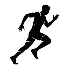 Classic Running Man Silhouette Icon for Sport and Fitness Logo