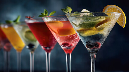 Colorful cocktails in a stylish setting