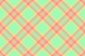 Fototapeta premium Decor pattern texture fabric, panjabi vector check textile. Square seamless tartan background plaid in green and red colors.