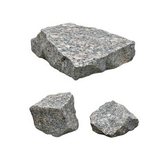 Obraz premium Three pieces of rough granite stone