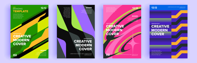 Modern abstract covers set, minimal covers design. Colorful geometric background, vector illustration.