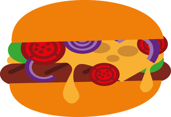Burger drawn in vector 