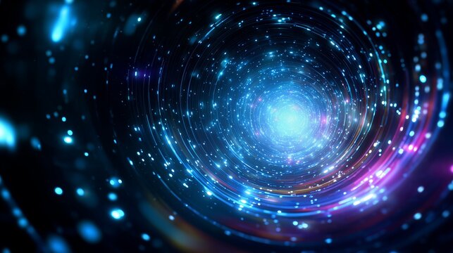 dynamic glowing tech vortex background with swirling digital energy