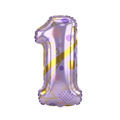 Festive Number One Balloon with Geometric Pattern for Celebrations