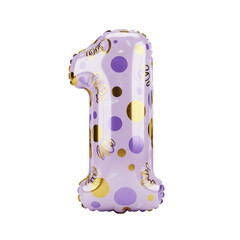 Number One Balloon Celebration Pastel Purple and Gold Party Decor