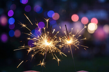 sparkler and fireworks