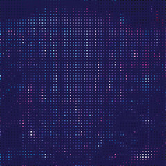 A dark blue background with a fine grid of small white dots, creating a digital or abstract textured effect