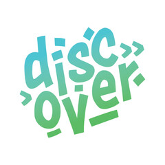 turquoise-green discover logo. Discover concept on white background