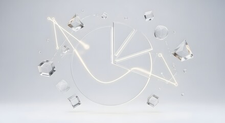 Creative 3D idea symbol made of spheres on a chrome map