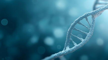 DNA structure exploring science and defocused medical research, faceless genetic visualization, molecular detail, blurred background setting, scientific concept, research interface