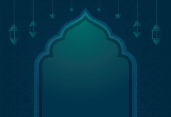 islamic happy day islamic lantern and star bannar poster background design