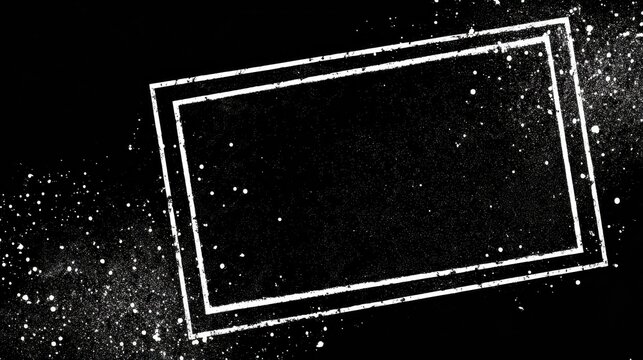 Black Rough Edge Rectangles With Grunge Square Frames for Creative Design Projects and Artistic Collage Uses - Powered by Adobe