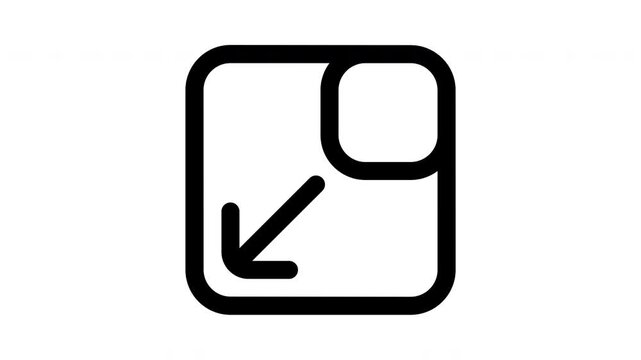 Exit fullscreen icon animation for web design interfaces, mobile apps.