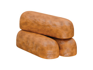 bread stick icon 3d illustration render