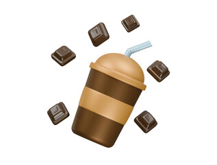 chocolate drink icon 3d illustration render