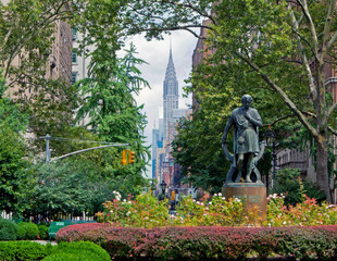Gramercy Park in New York City during the summer